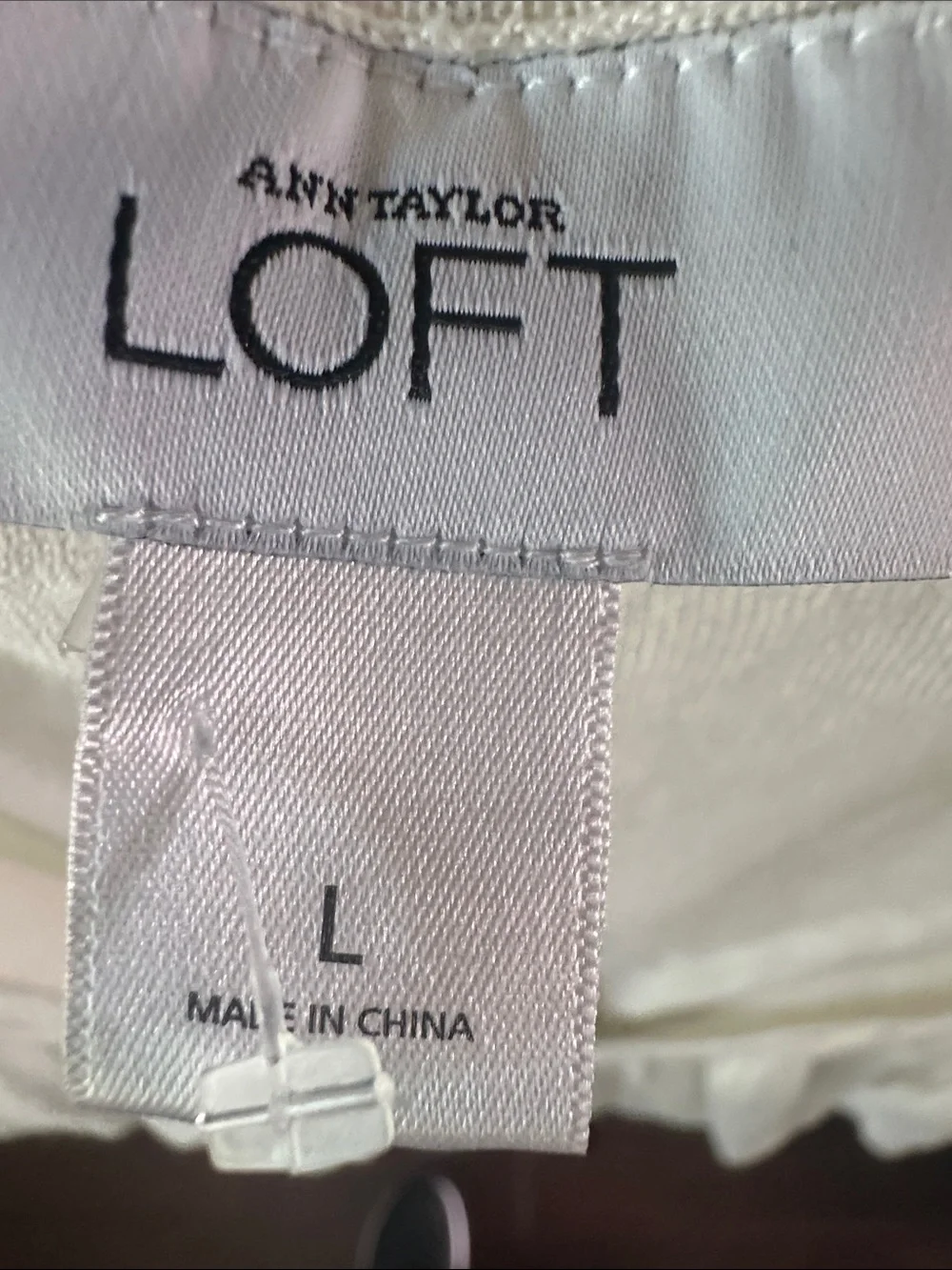 LOFT Cream Lightweight Knit Crewneck Top